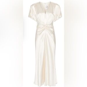Victoria Beckham Cream Satin Signature Dress